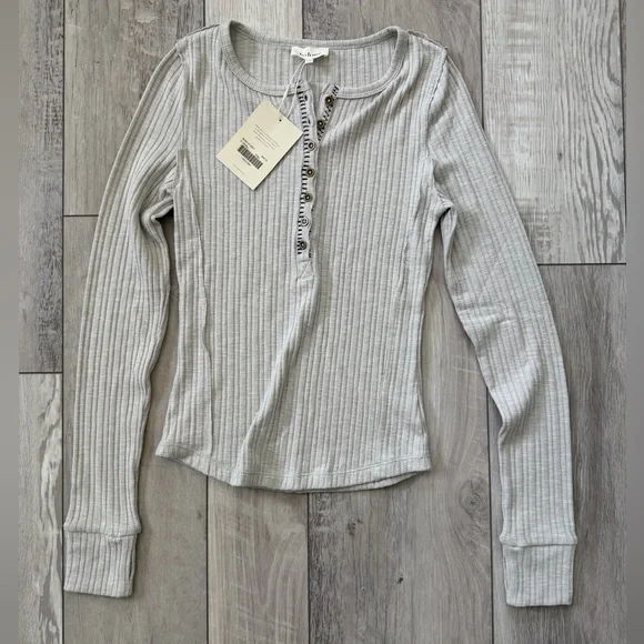 NWT Bohme Emmilianne Ribbed Top grey size xs - Picture 6 of 13